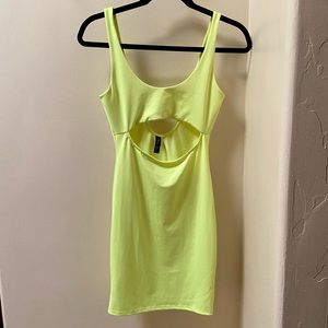 Bright yellow cut out dress - Size S